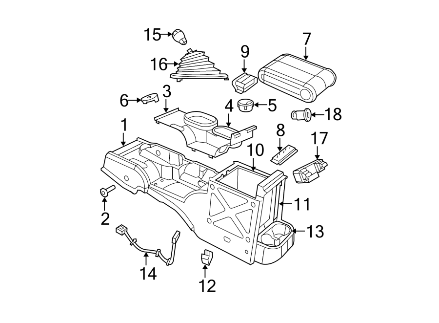 Diagram CONSOLE. for your Jeep Wrangler  