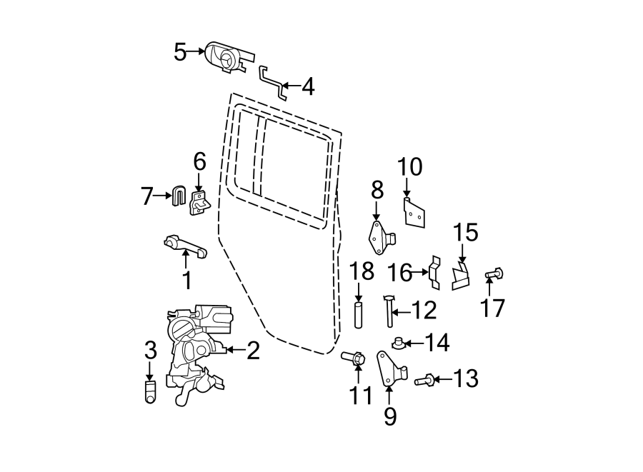 Diagram REAR DOOR. LOCK & HARDWARE. for your Eagle