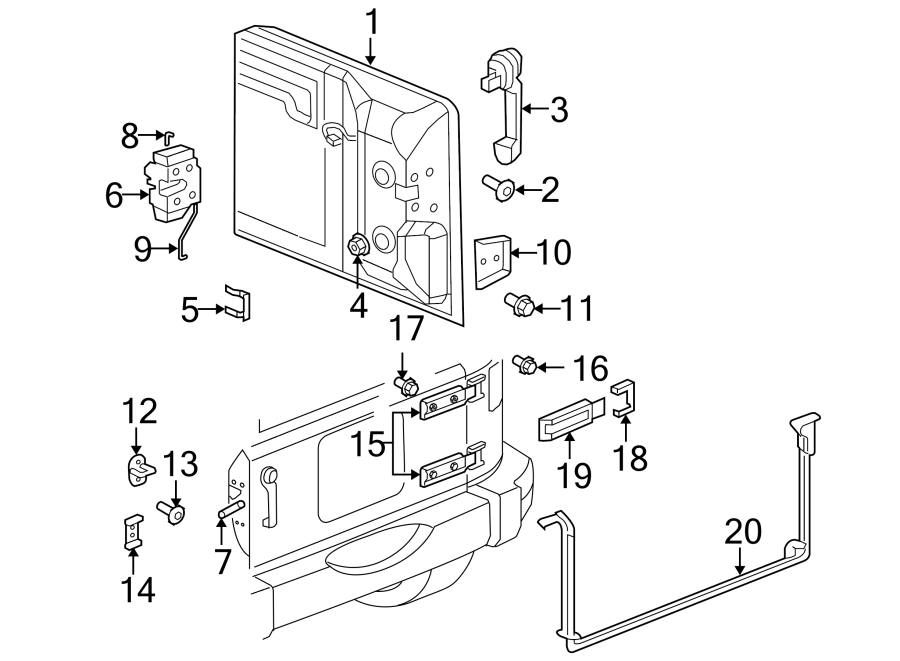 Diagram TAIL GATE. GATE & HARDWARE. for your Jeep Wrangler  