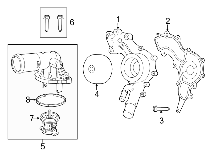 Diagram WATER PUMP. for your 2015 Ram ProMaster 3500 3.0L EcoDiesel DIESEL M/T Base Cutaway Van 