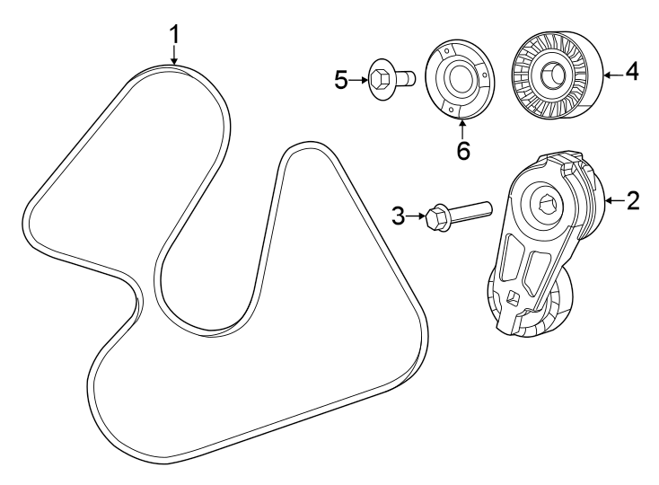 Diagram Belts & pulleys. for your 2003 Jeep Wrangler   