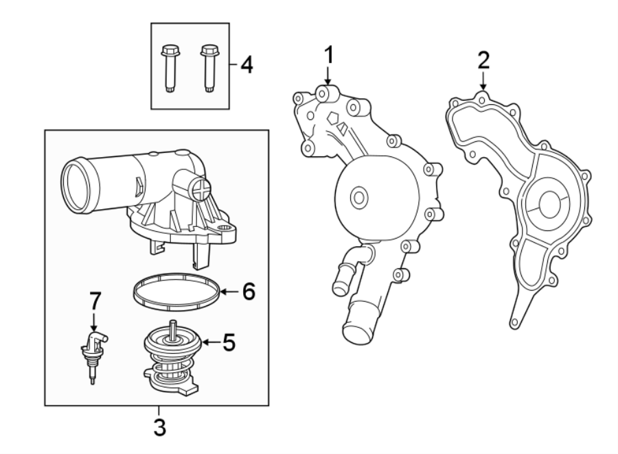 Diagram Water pump. for your 2023 Jeep Wrangler   