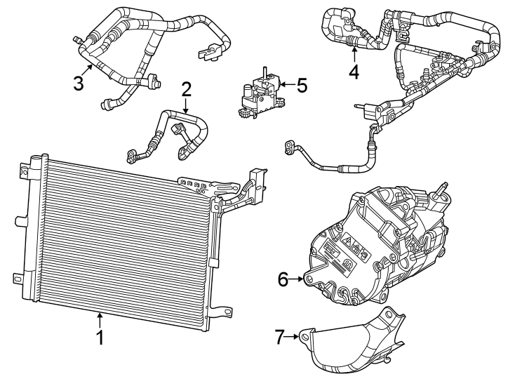 1Air conditioner & heater. Compressor & lines. Condenser.https://images.simplepart.com/images/parts/motor/fullsize/WJ18136.png