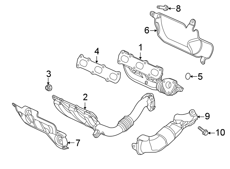 Diagram Exhaust system. Exhaust manifold. for your 2022 Jeep Grand Cherokee   