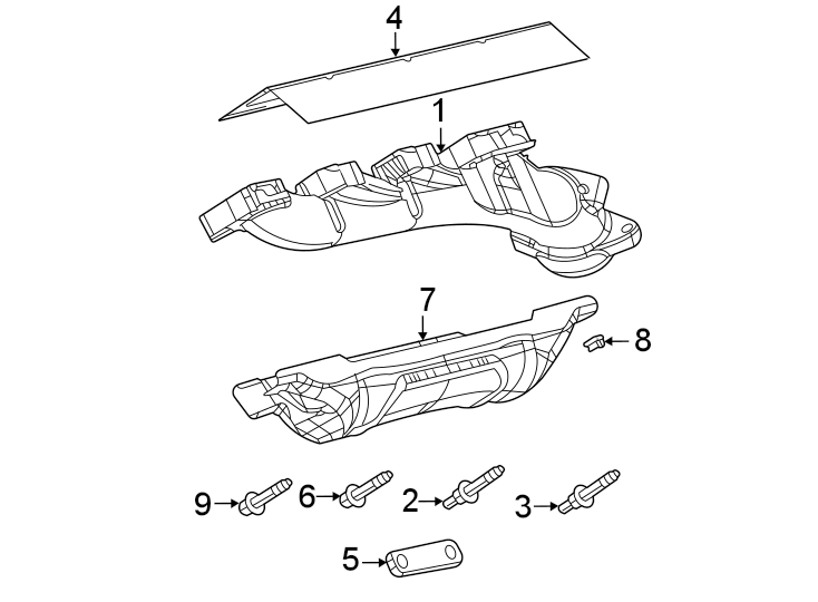 Diagram Exhaust system. Exhaust manifold. for your 2005 Jeep Grand Cherokee   