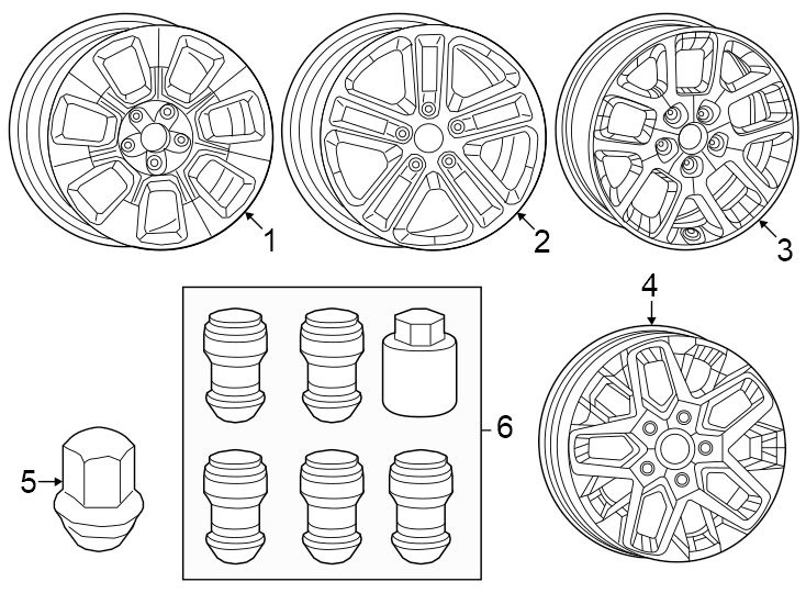 Diagram 18" wheels. for your 2022 Jeep Wrangler Unlimited Sport S Sport Utility 2.0L A/T 