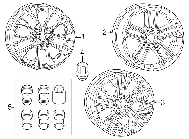 Diagram 20" wheels. for your 2022 Jeep Wrangler Unlimited Sport S Sport Utility 2.0L A/T 
