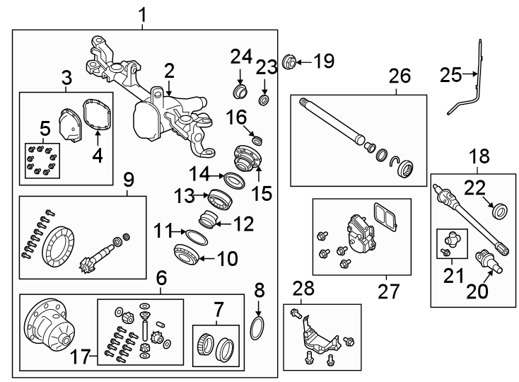 25Front suspension. Front axle & carrier.https://images.simplepart.com/images/parts/motor/fullsize/WJ18390.png