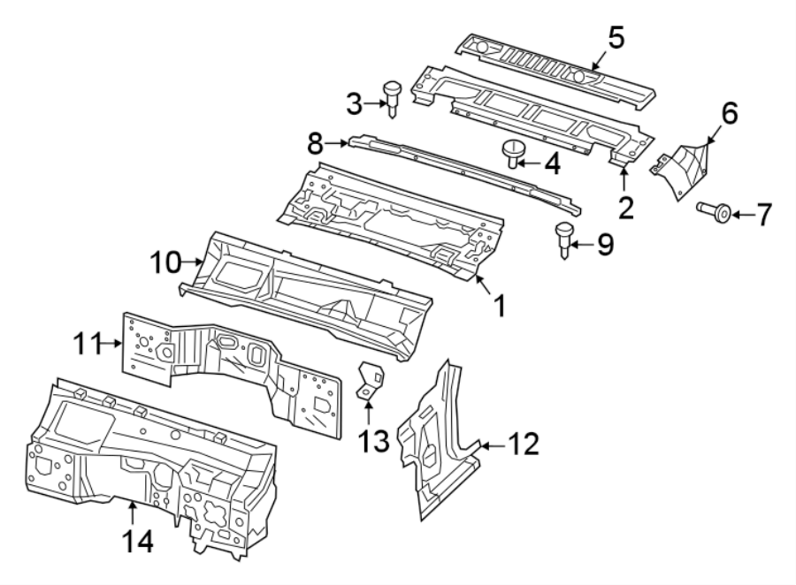 Diagram COWL. for your 2023 Dodge Challenger SRT Hellcat Redeye Widebody Jailbreak Coupe  