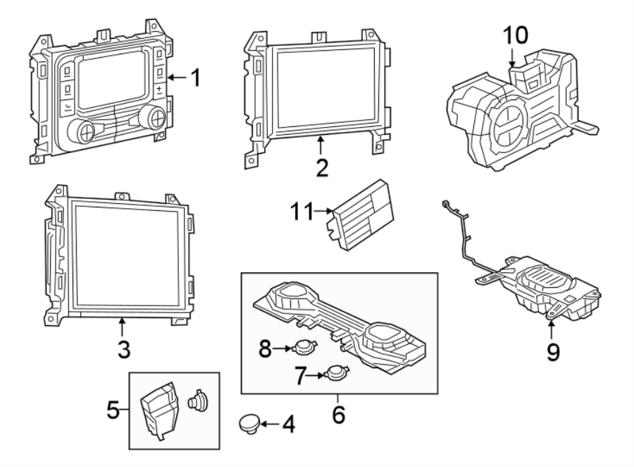 6INSTRUMENT PANEL. SOUND SYSTEM.https://images.simplepart.com/images/parts/motor/fullsize/WJ18460.png