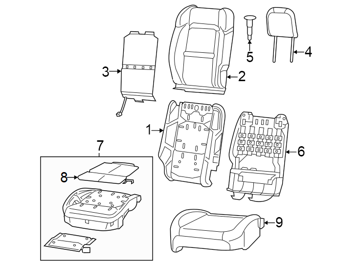 5Seats & tracks. Passenger seat components.https://images.simplepart.com/images/parts/motor/fullsize/WJ18496.png