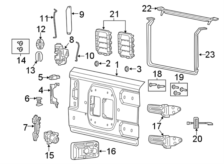 2TAIL GATE. GATE & HARDWARE.https://images.simplepart.com/images/parts/motor/fullsize/WJ18835.png