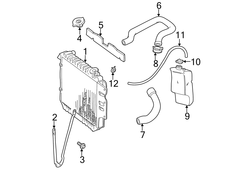 Diagram RADIATOR & COMPONENTS. for your 2003 Jeep Wrangler   