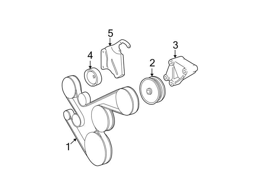 Diagram BELTS & PULLEYS. for your 2000 Jeep Wrangler  SE Sport Utility 