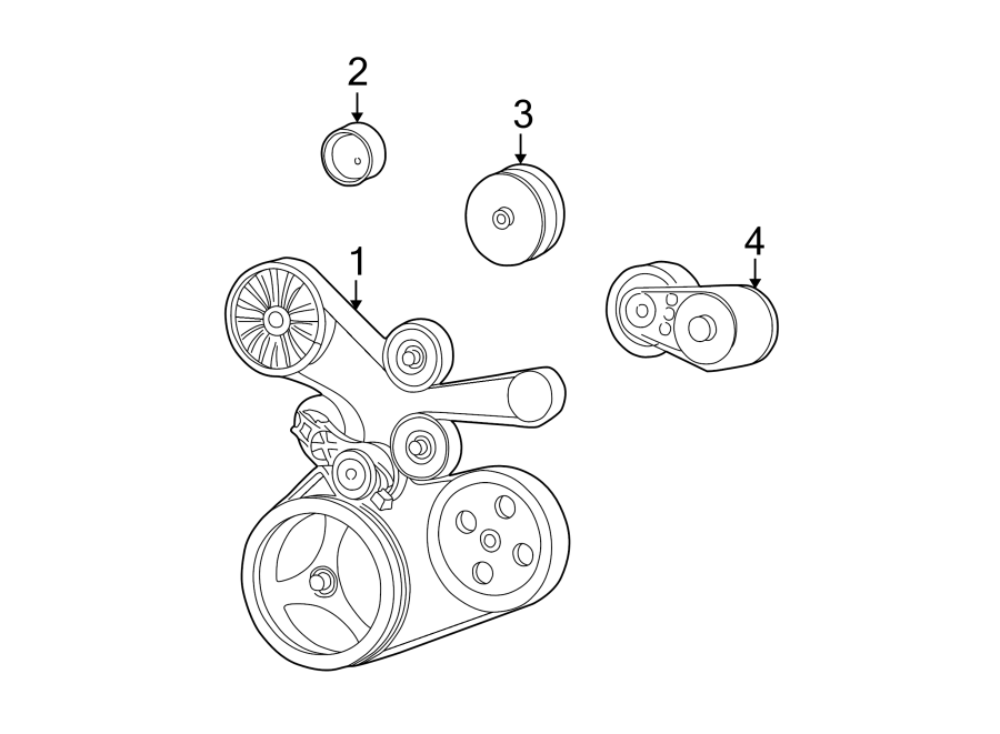 Diagram BELTS & PULLEYS. for your 2016 Jeep Wrangler   