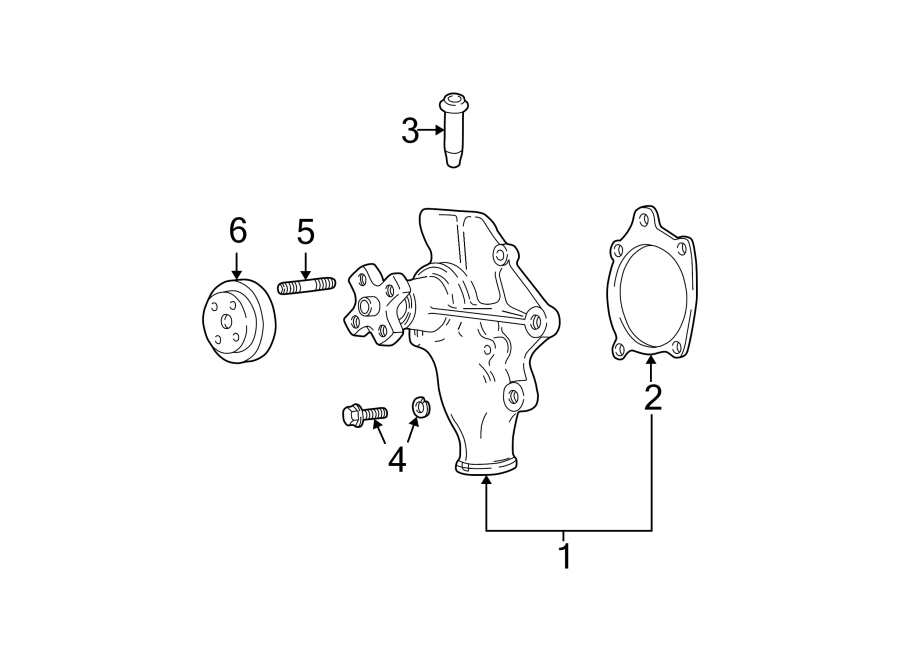 Diagram WATER PUMP. for your 2000 Jeep Wrangler  SE Sport Utility 