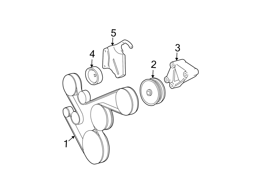 Diagram BELTS & PULLEYS. for your 2000 Jeep Wrangler  Sport Sport Utility 