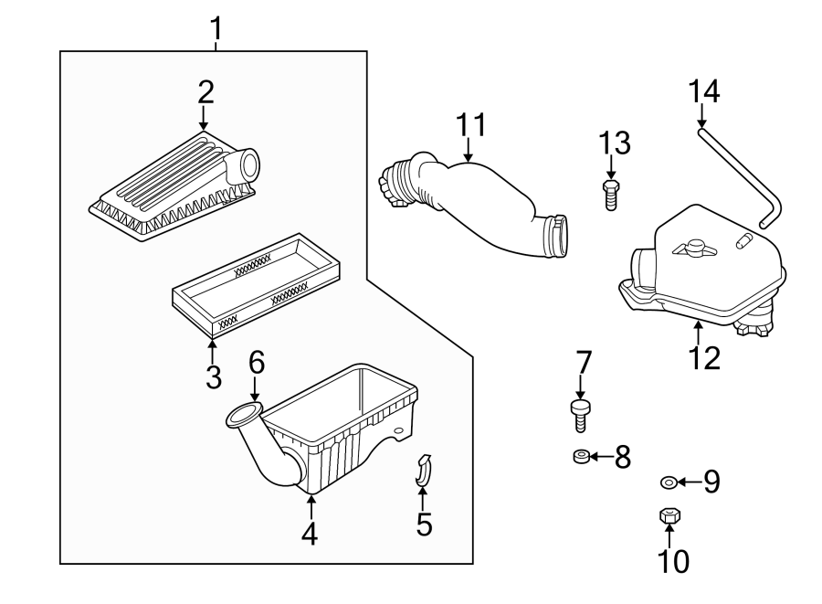 Diagram AIR INTAKE. for your 2023 Ram 2500 6.7L 6 cylinder DIESEL A/T RWD Lone Star Crew Cab Pickup Fleetside 