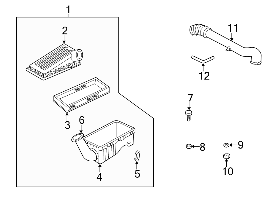 Diagram AIR INTAKE. for your 2023 Ram 2500 6.7L 6 cylinder DIESEL A/T RWD Lone Star Crew Cab Pickup Fleetside 