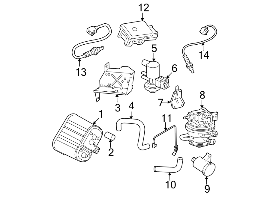 Diagram EMISSION SYSTEM. EMISSION COMPONENTS. for your 1996 Dodge Caravan 2.4L A/T SE Mini Passenger Van 