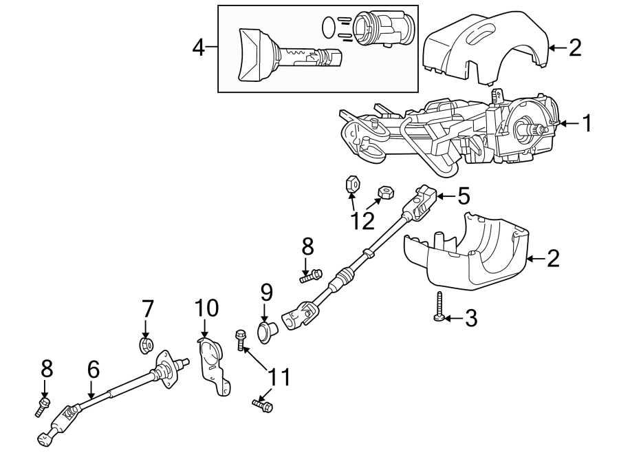 Diagram STEERING COLUMN ASSEMBLY. for your Jeep Wrangler  