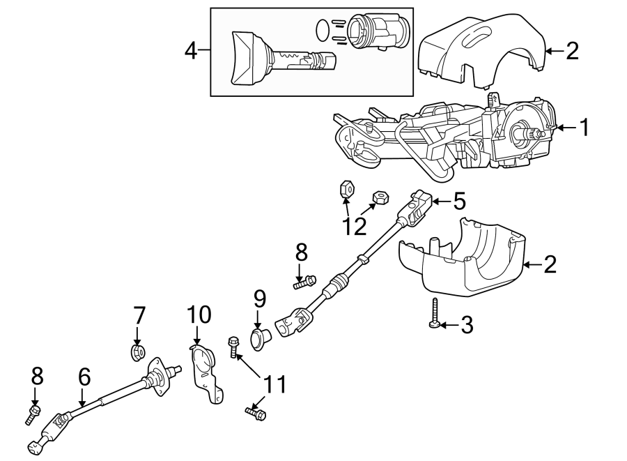 Diagram STEERING COLUMN ASSEMBLY. for your Jeep Wrangler  