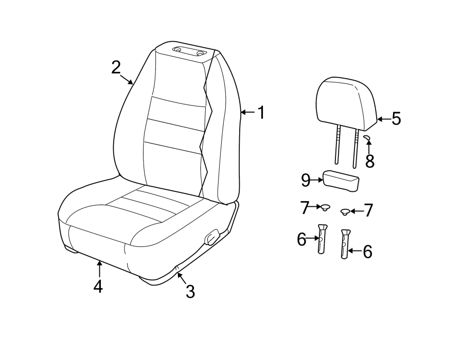 6SEATS & TRACKS. FRONT SEAT COMPONENTS.https://images.simplepart.com/images/parts/motor/fullsize/WJ97487.png