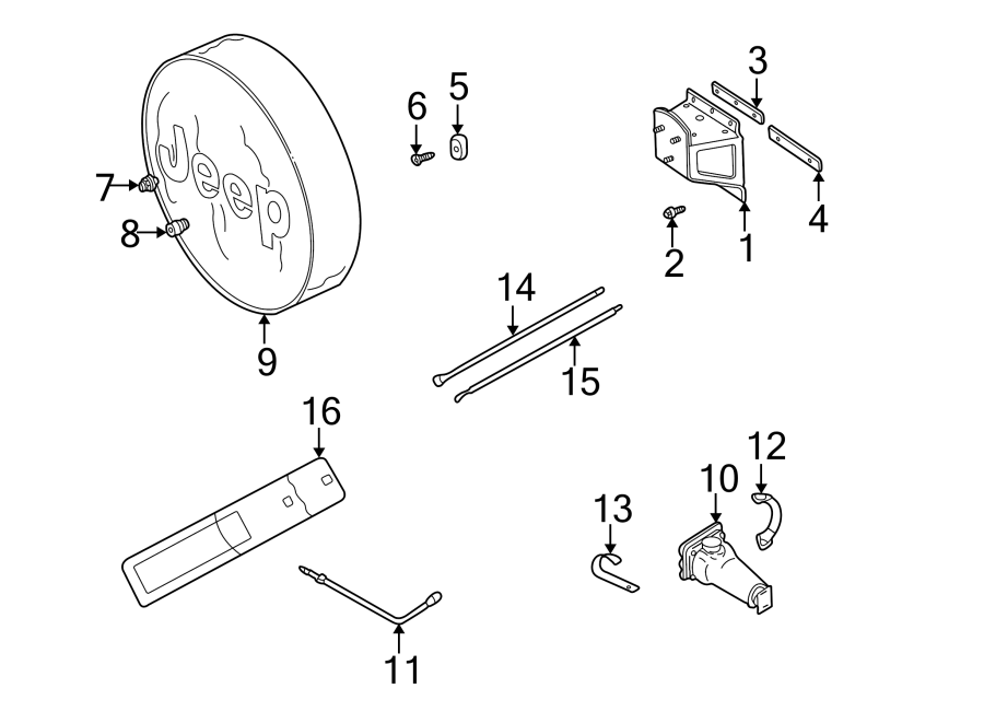 10SPARE TIRE CARRIER.https://images.simplepart.com/images/parts/motor/fullsize/WJ97760.png