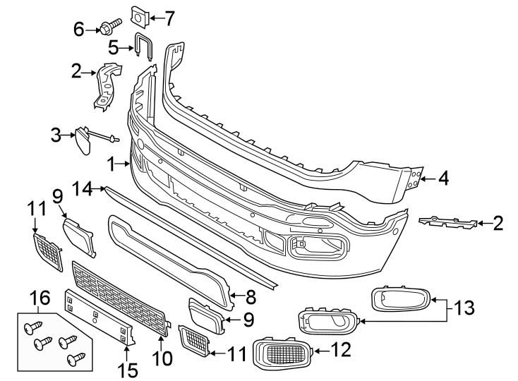 8FRONT BUMPER & GRILLE. BUMPER & COMPONENTS.https://images.simplepart.com/images/parts/motor/fullsize/WK15012.png