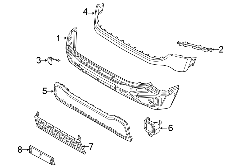 5Front bumper & grille. Bumper & components.https://images.simplepart.com/images/parts/motor/fullsize/WK15014.png