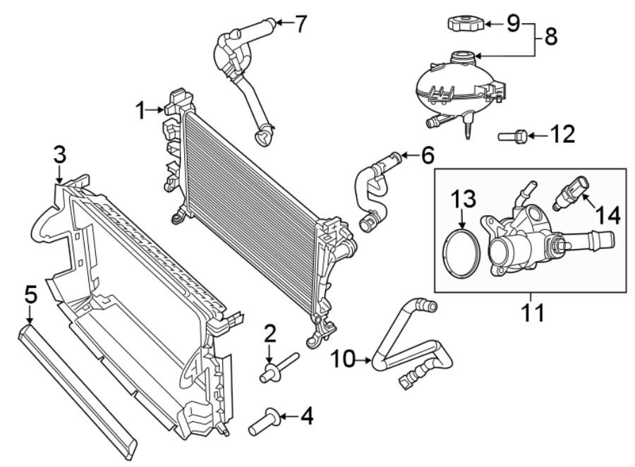 Diagram RADIATOR & COMPONENTS. for your 2016 Ram 2500 6.7L 6 cylinder DIESEL M/T RWD Tradesman Crew Cab Pickup Fleetside 