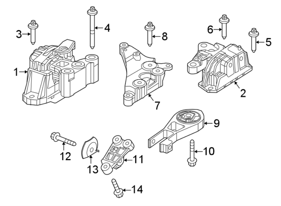 Diagram ENGINE / TRANSAXLE. ENGINE & TRANS MOUNTING. for your 2014 Ram ProMaster 3500  Base Cab & Chassis 