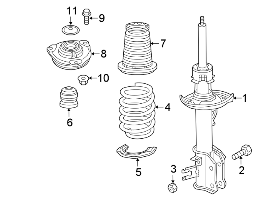 Diagram FRONT SUSPENSION. STRUTS & COMPONENTS. for your Jeep Renegade  