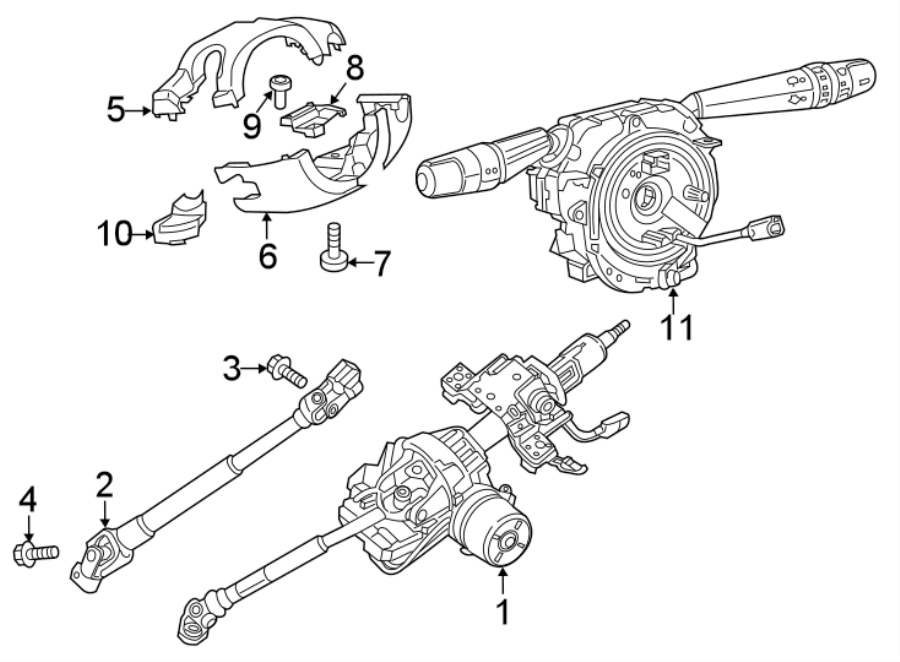 Diagram STEERING COLUMN COMPONENTS. for your Jeep Renegade  