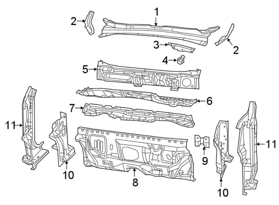 Diagram COWL. for your 2023 Ram ProMaster 3500   