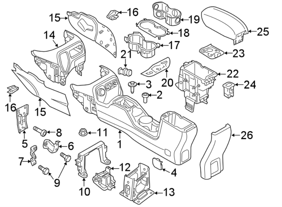 Diagram CONSOLE. for your 2021 Jeep Renegade   