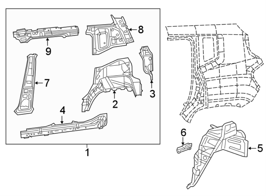 3QUARTER PANEL. INNER STRUCTURE.https://images.simplepart.com/images/parts/motor/fullsize/WK15555.png