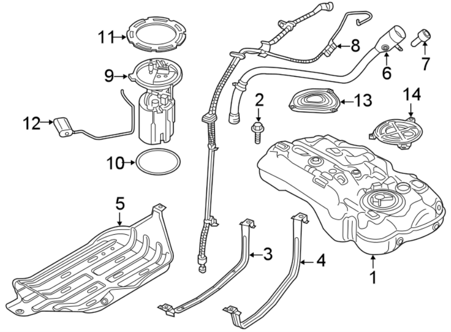 Diagram FUEL SYSTEM COMPONENTS. for your 2023 Ram ProMaster 3500 Base Extended Cargo Van  