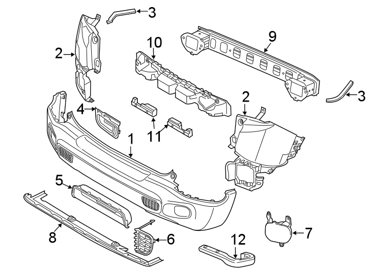 Rear bumper. Bumper & components.