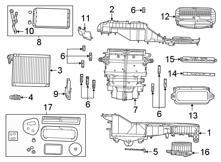 10Air conditioner & heater. Evaporator & heater components.https://images.simplepart.com/images/parts/motor/fullsize/WL21140.png