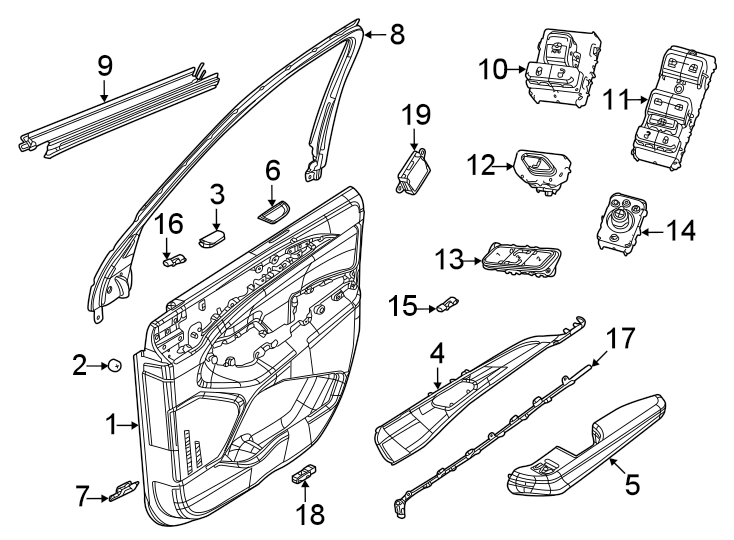 13Front door. Interior trim.https://images.simplepart.com/images/parts/motor/fullsize/WL21730.png