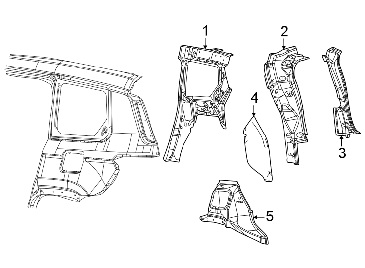 1Quarter panel. Inner structure.https://images.simplepart.com/images/parts/motor/fullsize/WL21775.png