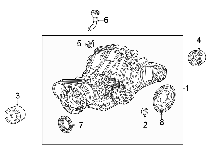 Rear suspension. Axle & differential. Diagram