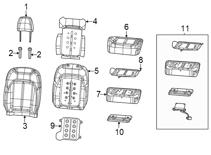 6Seats & tracks. Passenger seat components.https://images.simplepart.com/images/parts/motor/fullsize/WL22652.png