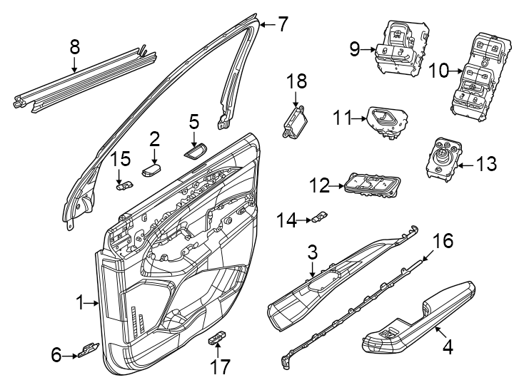 12Front door. Interior trim.https://images.simplepart.com/images/parts/motor/fullsize/WL22706.png