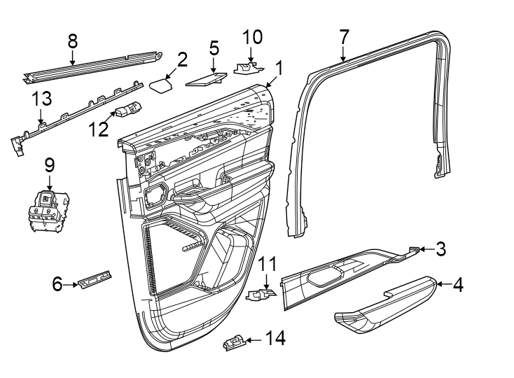 4Rear door. Interior trim.https://images.simplepart.com/images/parts/motor/fullsize/WL22714.png