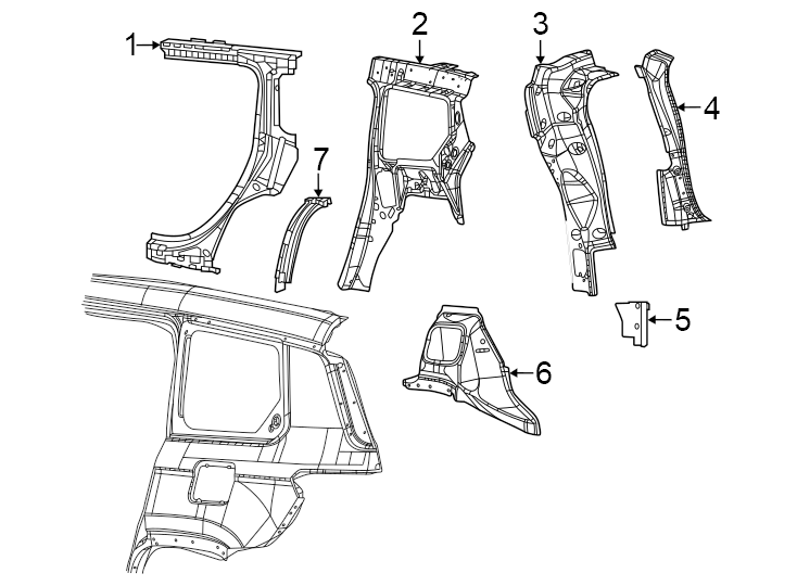 4Quarter panel. Inner structure.https://images.simplepart.com/images/parts/motor/fullsize/WL22724.png