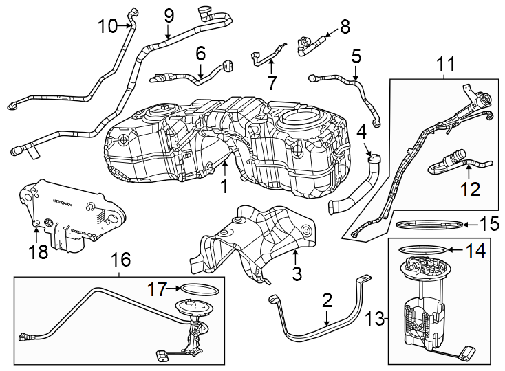 Diagram Fuel system components. for your 2023 Ram ProMaster 3500 Base Extended Cargo Van  