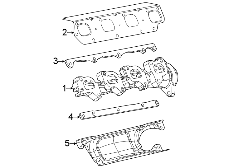 Diagram Exhaust system. Exhaust manifold. for your 2001 Jeep Grand Cherokee   