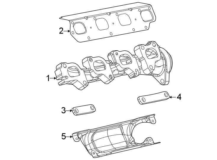 Diagram Exhaust system. Exhaust manifold. for your 2005 Jeep Grand Cherokee   